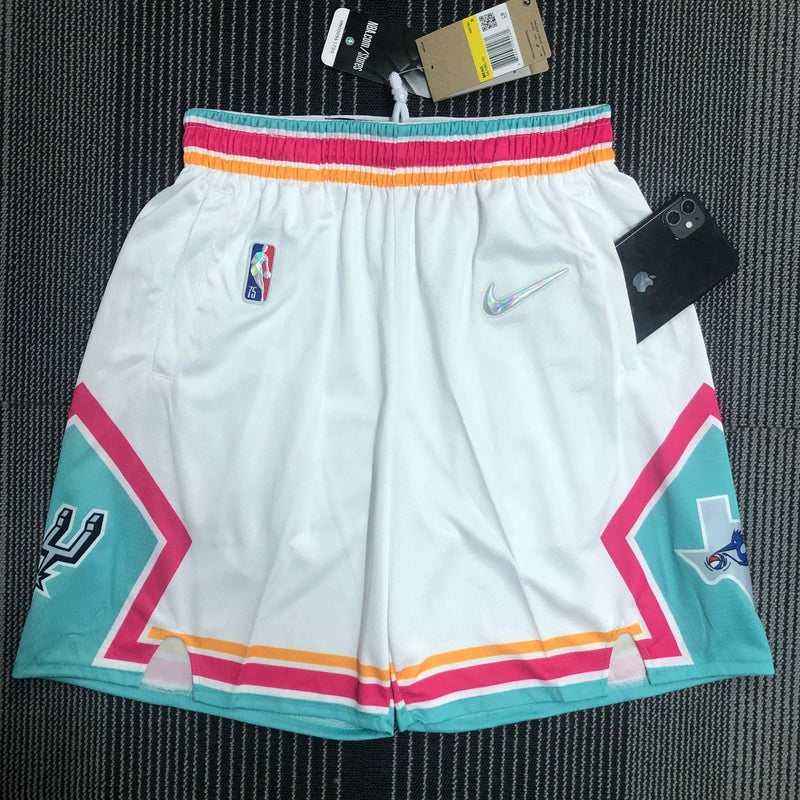 Short San Antonio Spurs - Branco e Azul Claro